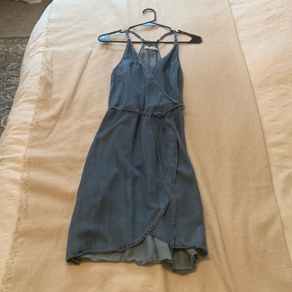 Denim wrap dress